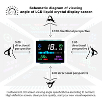 Layar LCD Motor Ultra Tipis VA Segment Warna, Tampilan Ikon Kustom untuk Speedometer Digital, Pasokan Pabrik