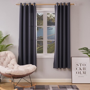 Barra de Cortina Metálica Ajustable de 3/4 de Pulgada de Diámetro con Adornos de Bola Acrílica Transparente Redonda, de 28 a 48 Pulgadas, Dorada - Product Image 5