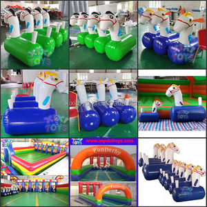XIXI TOYS Piste <span class=keywords><strong>de</strong></span> course <span class=keywords><strong>de</strong></span> chevaux gonflable à 3 voies pour jeux <span class=keywords><strong>de</strong></span> carnaval, en PVC avec garantie <span class=keywords><strong>de</strong></span> 3 ans pour les événements - Product Image 6