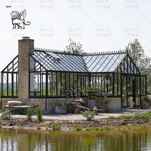 Serre en verre de style européen personnalisée BLVE en acier métallique, véranda en fer forgé noir pour villa et jardin - Product Image 2