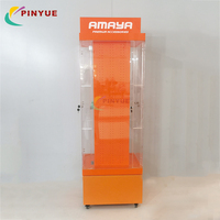 Support d'affichage rotatif en acrylique transparent avec base en bois pliable personnalisée, éclairage LED, pour les grands magasins et les supermarchés