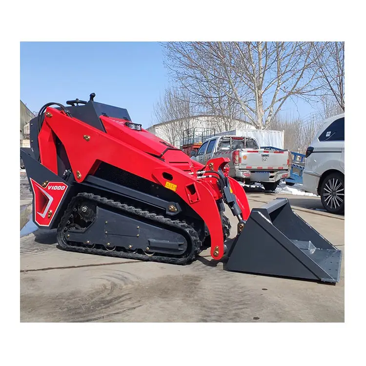 Kubota Diesel Engine Powered Mini Skid Steer Loader | Compact Construction Machinery for Snow Blowing and Backhoe Applications