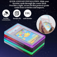 Étui de protection souple semi-transparent en TPU + PC à paillettes dégradées, anti-rayures, antichoc, facile à enfiler pour cartes gradées BGS