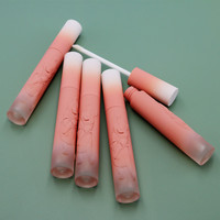 Tube vide personnalisé rose et blanc dégradé avec motif floral ours en peluche en relief 3D pour gloss, blush liquide et fard à paupières