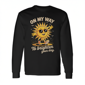 Camiseta de manga larga con diseño de rayos de sol, On My Way To Brighten Your Day - Product Image 2