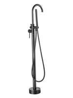 Ensemble douche et baignoire autoportant moderne et minimaliste avec robinet cascade silencieux à noyau en céramique pour un design contemporain