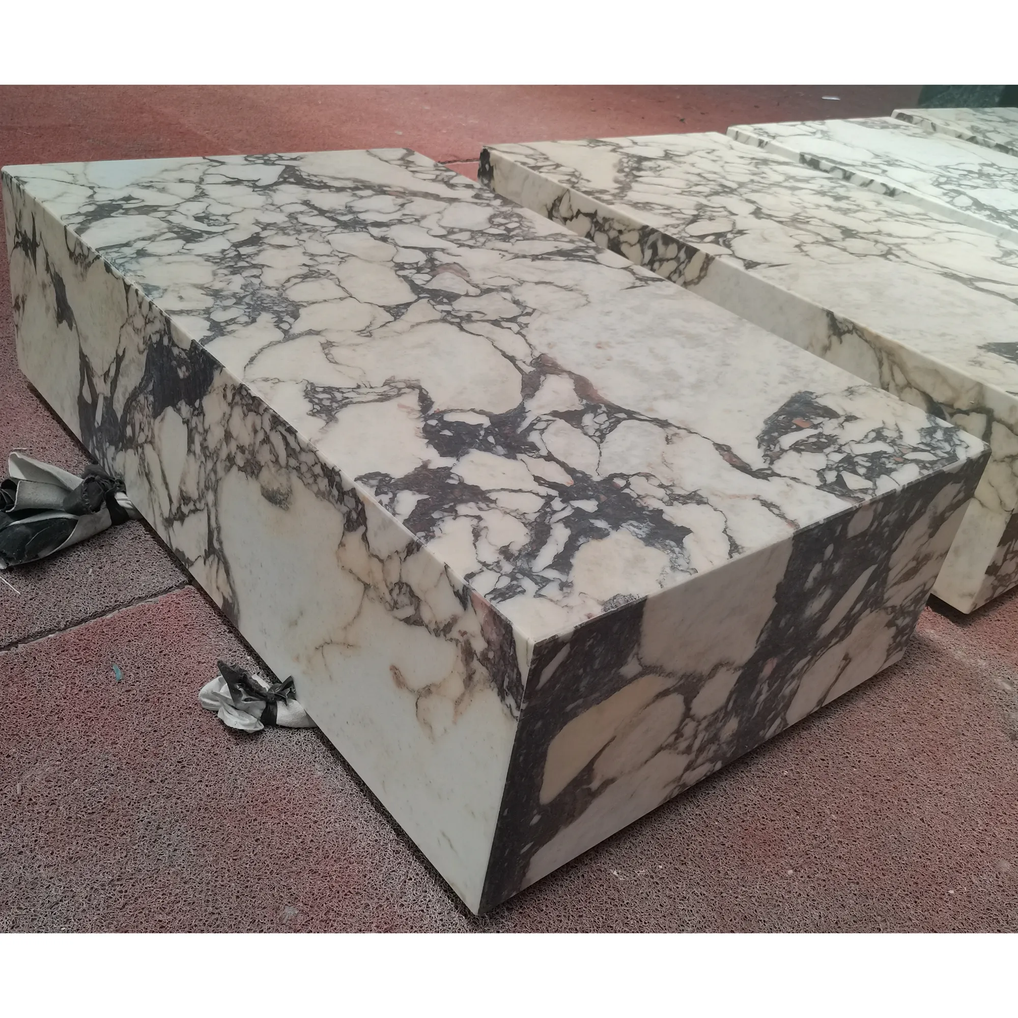 Modern Nordic Unique Natural Marble Viola For Living Room Decoration Plinth Low Coffee Table Marble Coffee Table