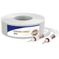 Cable Coaxial RF RG6 de 75 Ohm, 100M/305M, con Revestimiento de PVC, de Alta Calidad y Bajo Precio, Personalizado de Fábrica, para Cámaras CCTV y TV Satelital
