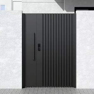 Puerta Corredera Automática de Metal de Diseño Moderno <span class=keywords><strong>para</strong></span> Entrada Principal, Puerta Telescópica Eléctrica <span class=keywords><strong>para</strong></span> Entrada de Vivienda, Puerta Exterior de Aluminio - Product Image 3