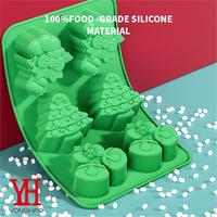 Moule à gâteau en silicone réutilisable et durable, thème Noël, arbres de Noël, écologique, antiadhésif, résistant au four, moules à savon DIY