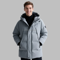 Veste imperméable pour homme de haute qualité, manteau d'hiver chaud, parka épaisse, chapeau en velours, manteau de ski, style décontracté à capuche, fermeture éclair, 90%