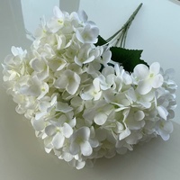 Haute qualité grand 5 têtes fleurs d'hortensia artificielles soie bleu hortensia fleurs pour la décoration d'événement de mariage à la maison