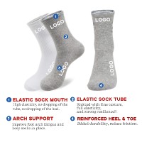 Chaussettes unisexes en coton respirant, noires, blanches et grises, avec logo personnalisé, pour le sport, les occasions décontractées, les cadeaux d'entreprise, les articles promotionnels.