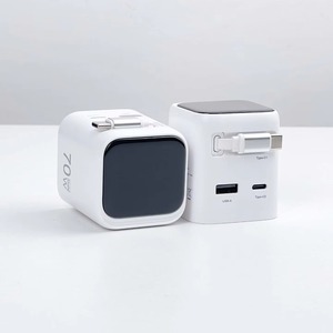 Chargeur GaN 70W avec écran TFT, prise rétractable, 2C1A USB C PD3.0 pour les voyages d'affaires, ordinateur portable, téléphone, charge rapide - Product Image 5
