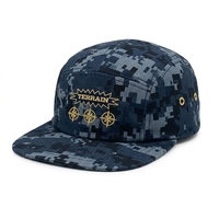 Casquette de camping sportive non structurée à 5 panneaux camouflage personnalisée en gros, casquette de camping Ripstop de haute qualité avec patch