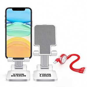 New Business Gift Desk Foldable Plastic Mobile Phone Stand Portable Logo Cellphone <b>Holder</b> Wholesale Custom Promotional Gifts - Product Image 1