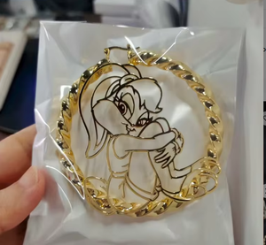 Pendientes de Aro de Acero Inoxidable Chapados en Oro de 18K con Personajes de Dibujos Animados Personalizados para Mujer, Aros de Bambú Modernos, Disponibles para Dropshipping - Product Image 2