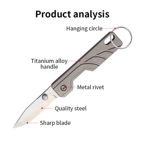 Coltello Tascabile Pieghevole Personalizzabile OEM in Acciaio Inossidabile di Grado Industriale con Manico in Lega di Titanio, Multiuso, Taglierino per Scatole - Product Image 4
