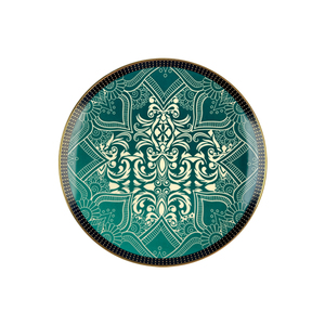 Lion Dancing Simmualtion Porcelana Ceramics Decoration Tableware Festival Green Ceramic Tableware <b>Wedding</b> 8 Inch Dessert Plate - Product Image 1