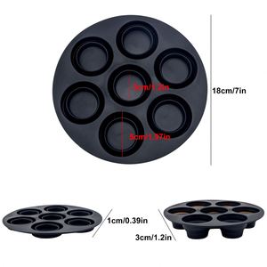 Moule de cuisson en silicone alimentaire pliable à 7 cavités, rond, multi-trous, pour gâteaux, best-seller transfrontalier - Product Image 3