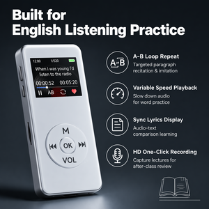เครื่องเล่น MP3 ดิจิตอลพกพาแบบใหม่ พร้อมหน้าจอขนาด 5.2 นิ้ว รองรับการ์ดแฟลช เหมาะสำหรับเป็นของขวัญสำหรับนักเรียน รองรับการควบคุมด้วยเสียง - Product Image 4