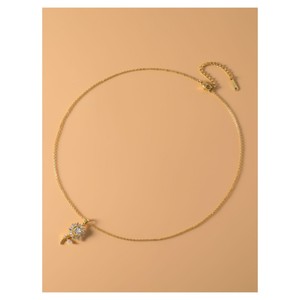 Ensemble boucles d'oreilles et collier fleur perle scintillante en alliage de cuivre serti griffe, cadeau bijoux femme mode luxe - Product Image 4