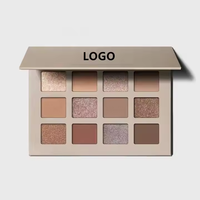 Maquillage de marque privée 12 couleurs mat miroitant ombre à paupières Glam ombre à paupières Palette imperméable durable vegan cosmétique Logo personnalisé