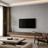 Lembaran Marmer UV Beige Travertine Format Besar untuk Dekorasi Showroom WYRAX Store Display Feature Wall 1220x2440mm Tebal 5mm