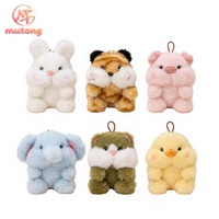 Porte-clés en peluche sonore mignon et moelleux de 10 cm, breloque animale sonore à presser, pendentif de sac avec compartiment de rangement dissimulé, décoration de sac, cadeau