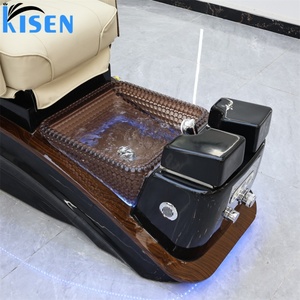 Fauteuil de pédicure multifonctionnel KISEN pour salon de beauté, base en bois, spa pour les pieds, fauteuil de manucure et pédicure, fauteuil pour les pieds - Product Image 6