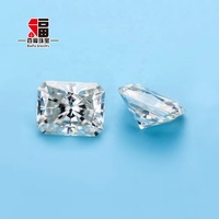 Pierre de Moissanite Baifu, taille Radiant, DE VVS, blanche, 6x8mm, 2 carats, pierre non montée