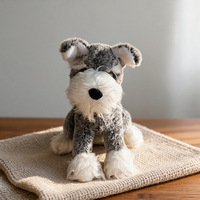 Peluche chien Schnauzer réaliste super douce avec rembourrage en coton PP, hauteur 20-40 cm, cadeau de vacances unisexe pour les 14 ans et plus