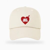 Gorra de Béisbol con Bordado de Corazón Rojo y Texto Superior e Inferior, Ajustable, de Algodón, Estilo Dad Hat para Mujer, Casual, Streetwear