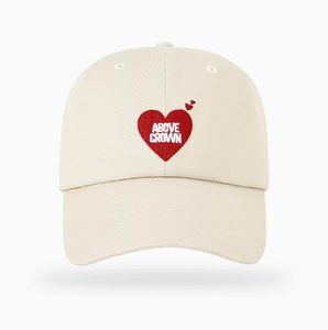 <b>Red</b> Heart Embroidery Baseball Cap with Above Down Text Adjustable Cotton Dad Hat for Women Casual Streetwear - Product Image 2