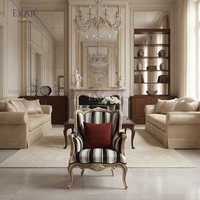 Fauteuil lounge EKAR Lafayette |   Fauteuil à dossier haut classique français pour salon