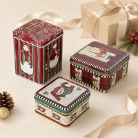 Boîte en fer blanc carrée personnalisée pour cadeaux de Noël, artisanat, emballage DIY, logo imprimé, OEM, vente en gros, fournisseur d'usine