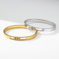 Bracelet YF3781 avec perles en zircon cubique coulissantes, plaqué or 18K PVD, acier inoxydable, résistant à la corrosion, imperméable, bijoux minimalistes