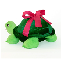 Peluche Tortue Verte Réaliste Personnalisée avec Nœud Brodé, Jouet en Peluche pour Enfants de Tous Âges