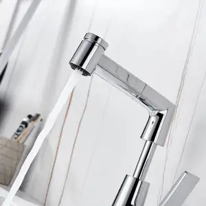 Smart Pull Down Kitchen Sink Taps Pull Out Bathroom Basin Zinc-Alloy Faucets