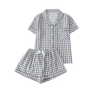 Travel Light Sleep Set Button-Front Shorts With Sleeveless Top 100% Cotton For Women Compact Packing On The Go Comfort Essential - Product Image 1