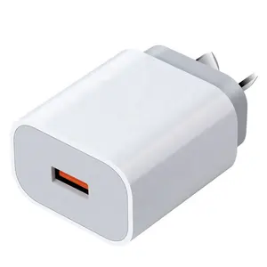 Mini carregador rápido com porta única USB para iphone, Samsung au plug, 15w, 18w, 5v, 3a, adaptador de parede, branco, SAA, com certificação