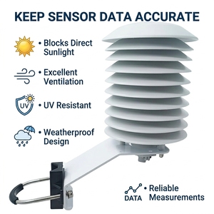 Multi Plate Solar Radiation Shield Anti UV Outdoor Environmental Monitoring <strong>Temperature</strong> Humidity Sensor Protection <strong>Cover</strong> - Product Image 1