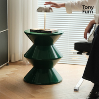 Tabouret rond en plastique pour décoration de salon avec sablier Design créatif pour la maison tabouret de salon