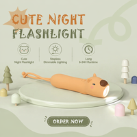 Lampu Tidur Silikon Mini USB Lucu untuk Anak, Hadiah LED Personal, Lampu Malam Silikon Bentuk Hewan untuk Luar Ruangan, Dapat Diisi Ulang