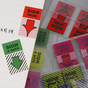 Blocs-notes autocollants Shanqi Sign Here PET 6,5x4,6cm 50 pages extrêmement fins multicolores pour usage au bureau - Product Image 3