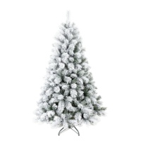 Arbre de Noël artificiel floqué personnalisé en usine avec éclairage LED et effet neigeux