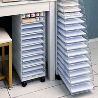 Organisateur de tiroir en plastique renforcé d'acier, format A4, grande capacité, réglable, pour bureau et maison, gris clair/blanc