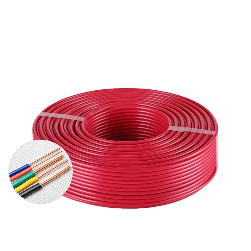 Cabos elétricos de PVC, cabo de fio de PVC 600V 2AWG 4AWG 6AWG, rolo de cobre Xinhui, isolado BV, livre de oxigênio, cobre, condutor sólido