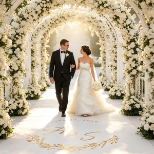 Autocollant personnalisé pour piste de danse de mariage, autocollant en vinyle DIY pour piste de danse de mariage, autocollant au design floral élégant pour fête de fiançailles - Product Image 1