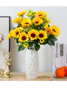 Ramo de Girasoles Secos, Flor Artificial Decorativa, Flor Artificial para Decoración de Sala de Estar, Mueble de TV, Mesa de Comedor - Product Image 2